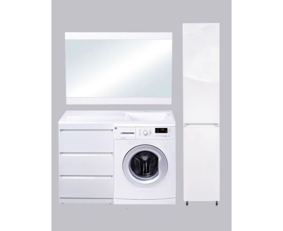 Напольная тумба Style Line "Даллас 120" (3 ящика) Люкс белая PLUS СС-00002272 – изображение 8