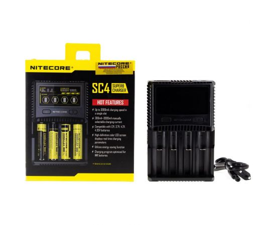 Зарядное устройство Nitecore SC4 18650/16340 на 4АКБ Intellicharge V2 Совместим с Li-ion и Ni-MH/Ni-Cd аккумуляторами с автоматическим определением 16652 – изображение 8