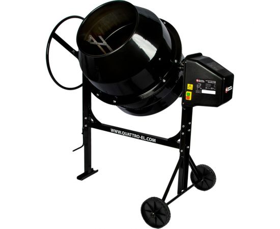 Бетоносмеситель QUATTRO ELEMENTI Gravity 200 (1000 Вт, 200 л, 23 об/мин., замес 119 л, полиамидный венец) 916-035 