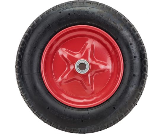Колесо пневматическое 350x80 мм (диаметр втулки 20 мм) для садовой тачки 2-колесной ЛЕТО 7265 