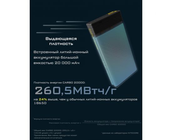 Внешний аккумулятор Nitecore CARBO NB20000 Power Bank 22630 – изображение 19