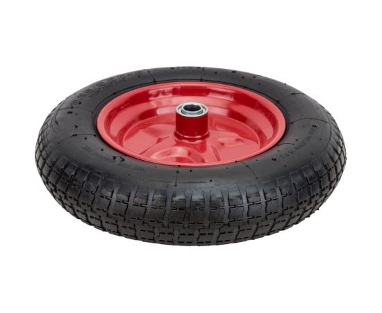 Колесо пневматическое 350x80 мм (диаметр втулки 20 мм) для садовой тачки 2-колесной ЛЕТО 7265 – изображение 2