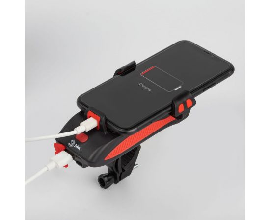 Велосипедный светодиодный фонарь ЭРА VA802 аккумуляторный powerbank сигнал держатель для телефона 5W Б0058230 – изображение 4