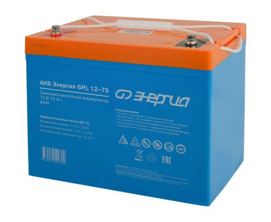 Аккумулятор GPL 12-75 12В, 75 Ач Энергия Е0201-0061 – изображение 4