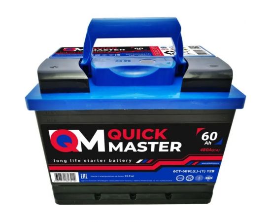 Аккумуляторная батарея Quick Master SP 6СТ-60 (L)-(1) 480А, 242x175x190 4657771813214 – изображение 4