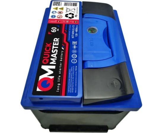 Аккумуляторная батарея Quick Master SP 6СТ-60 (L)-(1) 480А, 242x175x190 4657771813214 – изображение 5