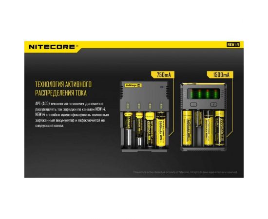 Зарядное устройство Nitecore i4 18650/16340 на 4АКБ Intellicharge V2 Совместим с Li-ion и Ni-MH/Ni-Cd аккумуляторами с автоматическим определением 15364 – изображение 5
