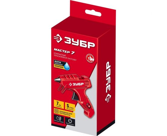 Термоклеевой электрический пистолет ЗУБР Мастер 7, d 7 мм, 5 г/мин 06851-7 – изображение 9