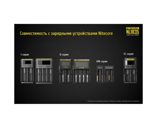 Аккумулятор Nitecore NL1835 18650 3.6v 3500mA Аккумулятор с защитой 15630 – изображение 9
