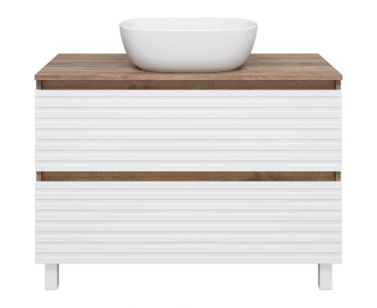 Напольная тумба Brevita Dakota-100 2 ящика, ДСП, дуб гал/белый DAK-07100-19/01-2Я 