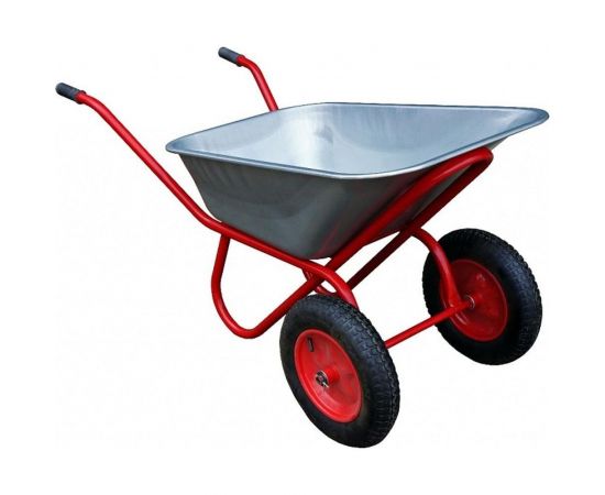 Двухколесная оцинкованная тачка Промышленник 110 л, пневматическое колесо 4,00/8 ПРОМ-1102КП 