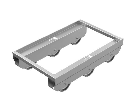 Тележка для ящиков Тара.ру 600x400x166 мм, из нержавеющей стали, 6 п/п колес 27961 