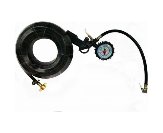 Шланг подкачки колес с манометром и пистолетом Дали-Авто 20м, 20 атм DA-02989 