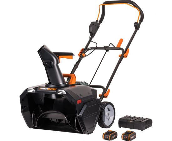 Аккумуляторный бесщеточный снегоуборщик WORX 2х4.0 А*ч, двойное ЗУ WG471E 