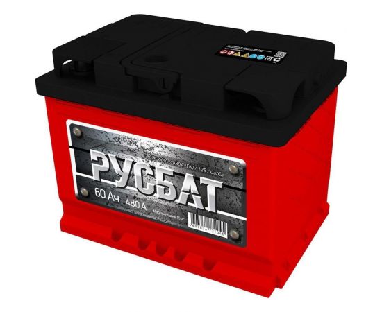 Аккумуляторная батарея РУСБАТ 60Е Ah, 480 A, обратная полярность 4607034731212 