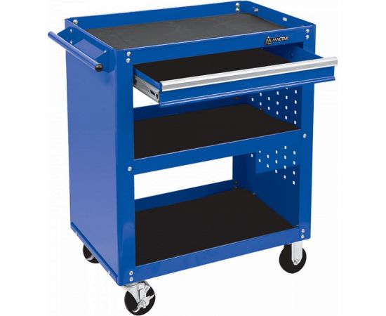 Открытая тележка МАСТАК ОПТИМА 3 полки и ящик, синяя 520-01580MB 