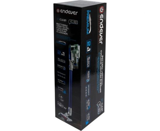 Вертикальный аккумуляторный пылесос циклонного типа Endever SkyClean VC-302, синий/серебристый 90246 – изображение 14