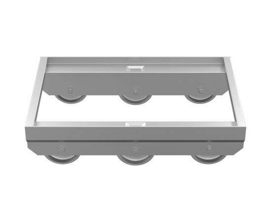 Тележка для ящиков Тара.ру 600x400x166 мм, из нержавеющей стали, 6 п/п колес 27961 – изображение 2