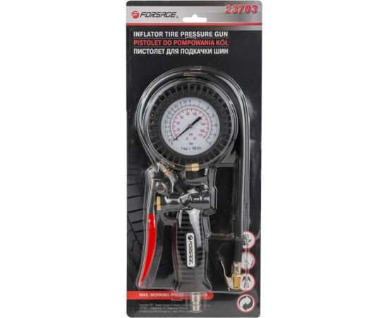 Пистолет для подкачки шин с аналоговым манометром и шлангом Forsage f-23703 56349 – изображение 2