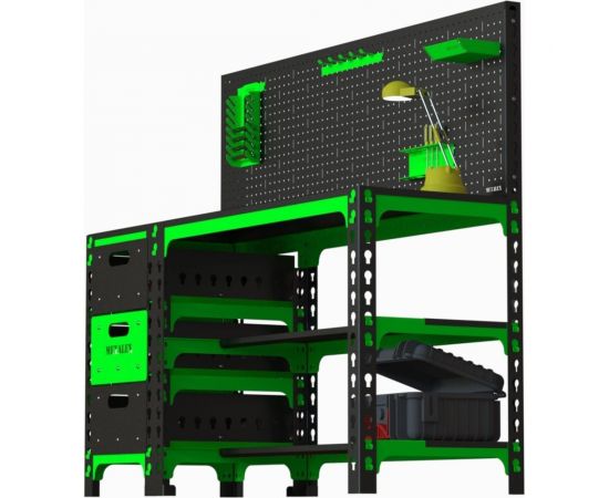 Металлический стол с выдвижными ящиками и перфопанелью ООО Металекс 750x1600x600 мм SBYF751660 – изображение 2