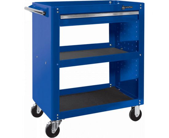 Открытая тележка МАСТАК ОПТИМА 3 полки и ящик, синяя 520-01580MB – изображение 2