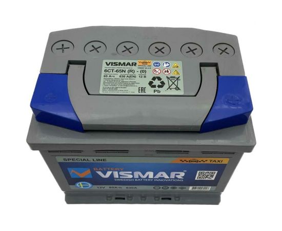 Аккумуляторная батарея VISMAR SP 6СТ-65 N (R)-(0) 630А, 242х175х190 4627129569247 – изображение 3