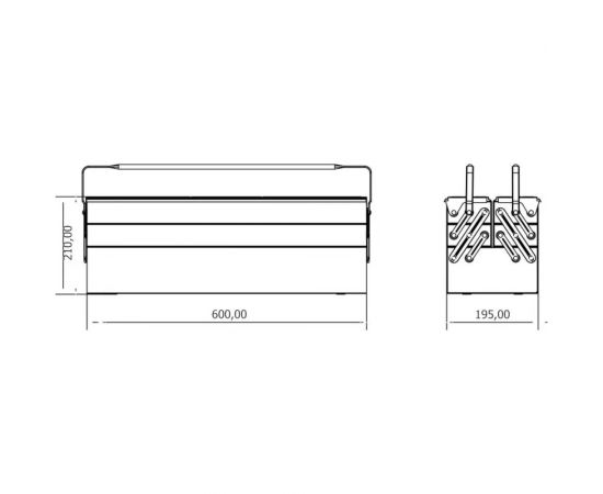 Ящик для инструментов IZELTAS раскладной, металлический, 5 секций 8420336405 – изображение 3