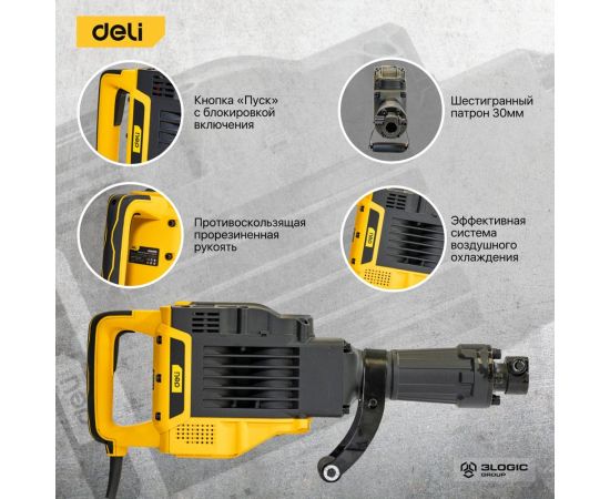 Отбойный молоток DELI DL-DG15-E1 1900вт 102988 – изображение 3