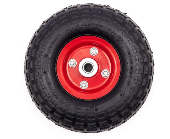 Колесо пневматическое для тачек (10x3.50-4; ось 16 мм; длина 80 мм) ENIFIELD 10x3,50-4 16/80 – изображение 4