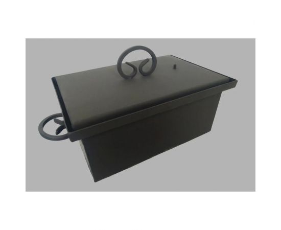 Коптильня с гидрозатвором Петромаш сталь 2 мм, двухъярусная с поддоном, 50x27x25 см, кованые ручки 60711 