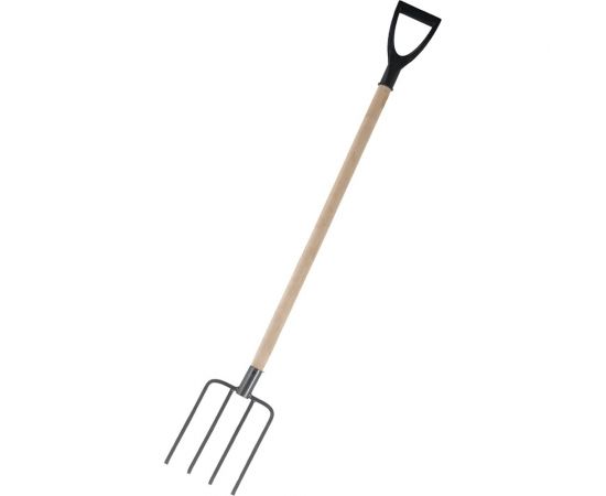 Садово-огородные 4-х рогие сварные вилы с деревянным черенком и V-образной ручкой Gigant GAV-10 