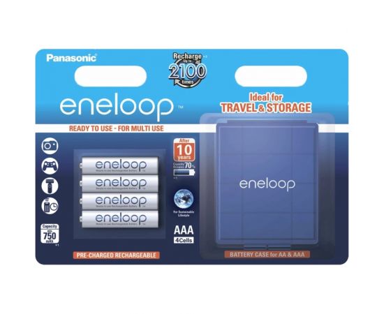 Аккумулятор Panasonic eneloop BK-4MCDEC4BE 800mAh AAA R03 +футляр BL4 УТ-00000802 