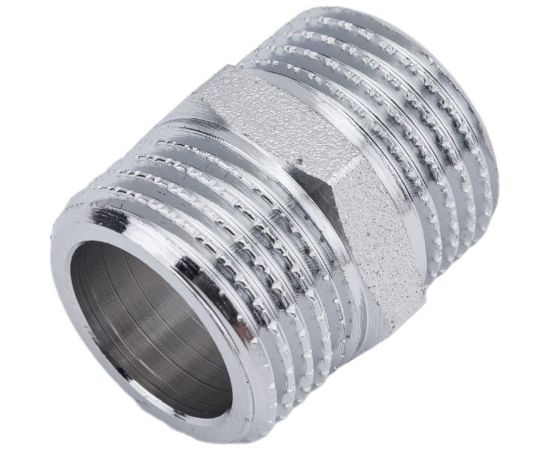 Латунный ниппель AV Engineering наружная-наружная 1/2 хром AVE303004 