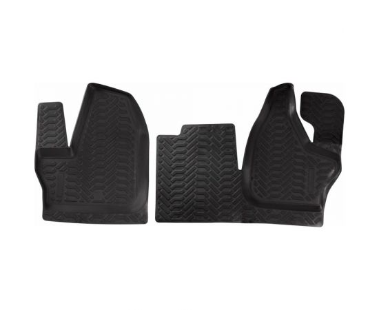 Ковры Airline для ГАЗель NEXT 16- КПП на панели, передние 2 шт., высокий борт, ТЭП, черные ACM-PS-75 