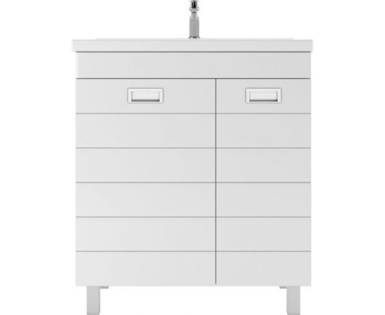 Тумба Домино Cube под умывальник Elen 75 без ящика, с корзиной для белья DC5003T – изображение 2