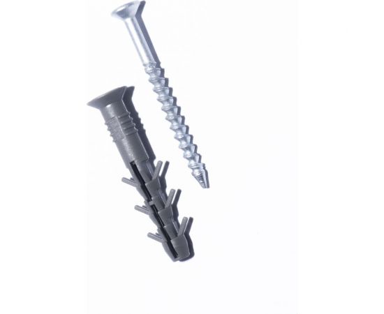 Дюбель с ударным шурупом МВИС Крепежные системы дюбель-гвоздь с усами, 6x40 мм, полипропилен, потай., 100 шт. ДБМ0640П – изображение 2