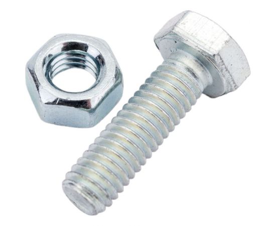 Болт Невский Крепеж DIN 933, с шестигранной головкой, оцинк., М6x20 + гайка + шайба 8 шт. 812717 – изображение 2