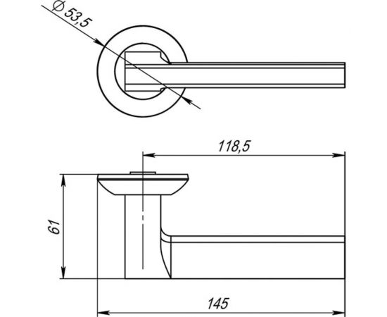 Раздельная ручка PUNTO BLADE TL GR-23 графит 40155 – изображение 3
