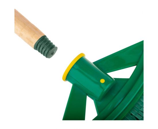 Метла для улицы OfficeClean веерная, плоская распушенная, с деревянным черенком 120 см 321505 – изображение 3