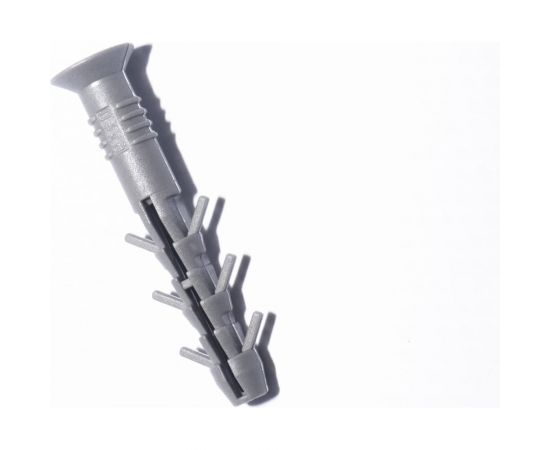 Дюбель с ударным шурупом МВИС Крепежные системы дюбель-гвоздь с усами, 6x40 мм, полипропилен, потай., 100 шт. ДБМ0640П – изображение 3