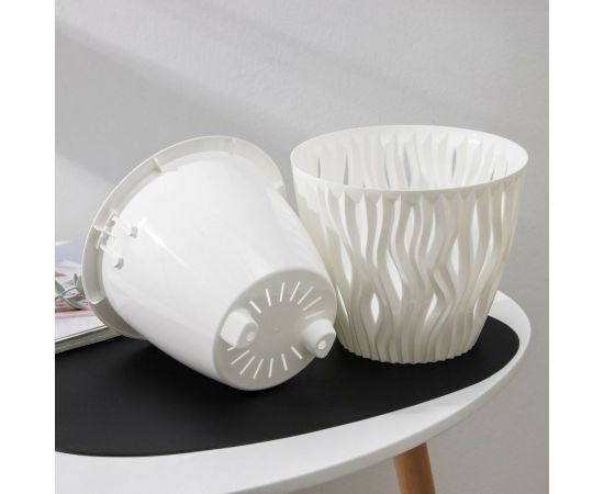 Кашпо со вставкой СИМАЛЕНД Вдохновение 3 л, 19.5 см, 16.5 см, белый 4534384 – изображение 3