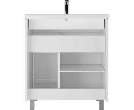 Тумба Домино Cube под умывальник Elen 75 без ящика, с корзиной для белья DC5003T – изображение 4