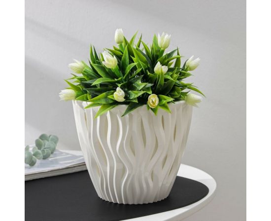 Кашпо со вставкой СИМАЛЕНД Вдохновение 3 л, 19.5 см, 16.5 см, белый 4534384 – изображение 5