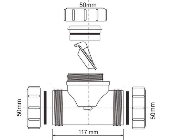 Обратный клапан McAlpine D=50х50 мм, компрессионное соединение Z2850-NRV – изображение 6