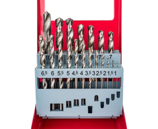 Набор сверл по металлу HSS-G, 1-10 мм, 19 шт. REDVERG 6627075 