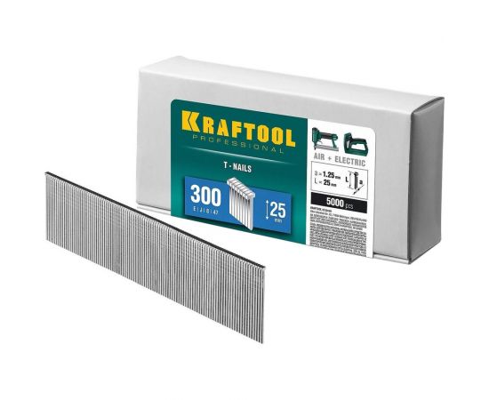 Гвозди для нейлера Kraftool из закаленной проволоки тип 300 25 мм 31785-25 