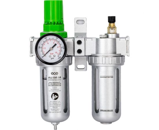 Блок подготовки воздуха с регулятором давления и маслораспылителем 1/4" ECO AU-02-14 