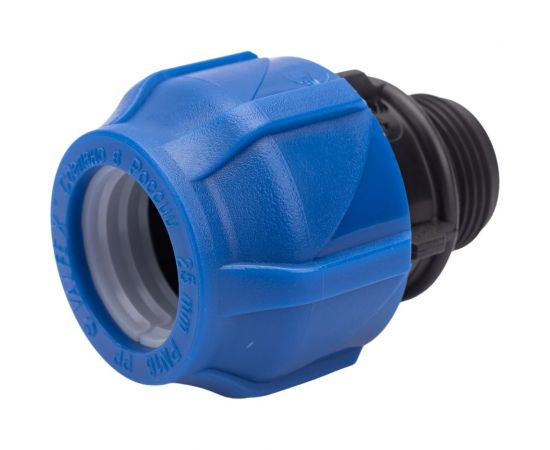 Компрессионная соединительная муфта VALFEX ПНД, с наружной резьбой, 25x3/4"" 121001125034 