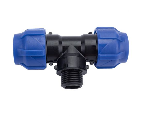 Компрессионный переходной тройник VALFEX ПНД, с наружной резьбой, 20-1/2""-20 1210022001220 