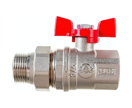 Шаровой кран VALFEX PREMIUM для воды, с американкой, 3/4"" ВР/НР, бабочка VF.227.NB1.034.PREMIUM 